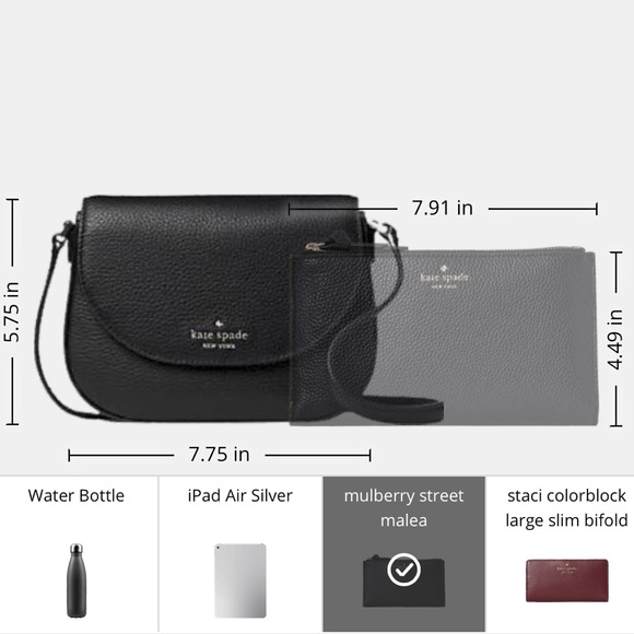 Kate Spade Black Leila Mini Flap Crossbody Bag - Picture 8 of 12